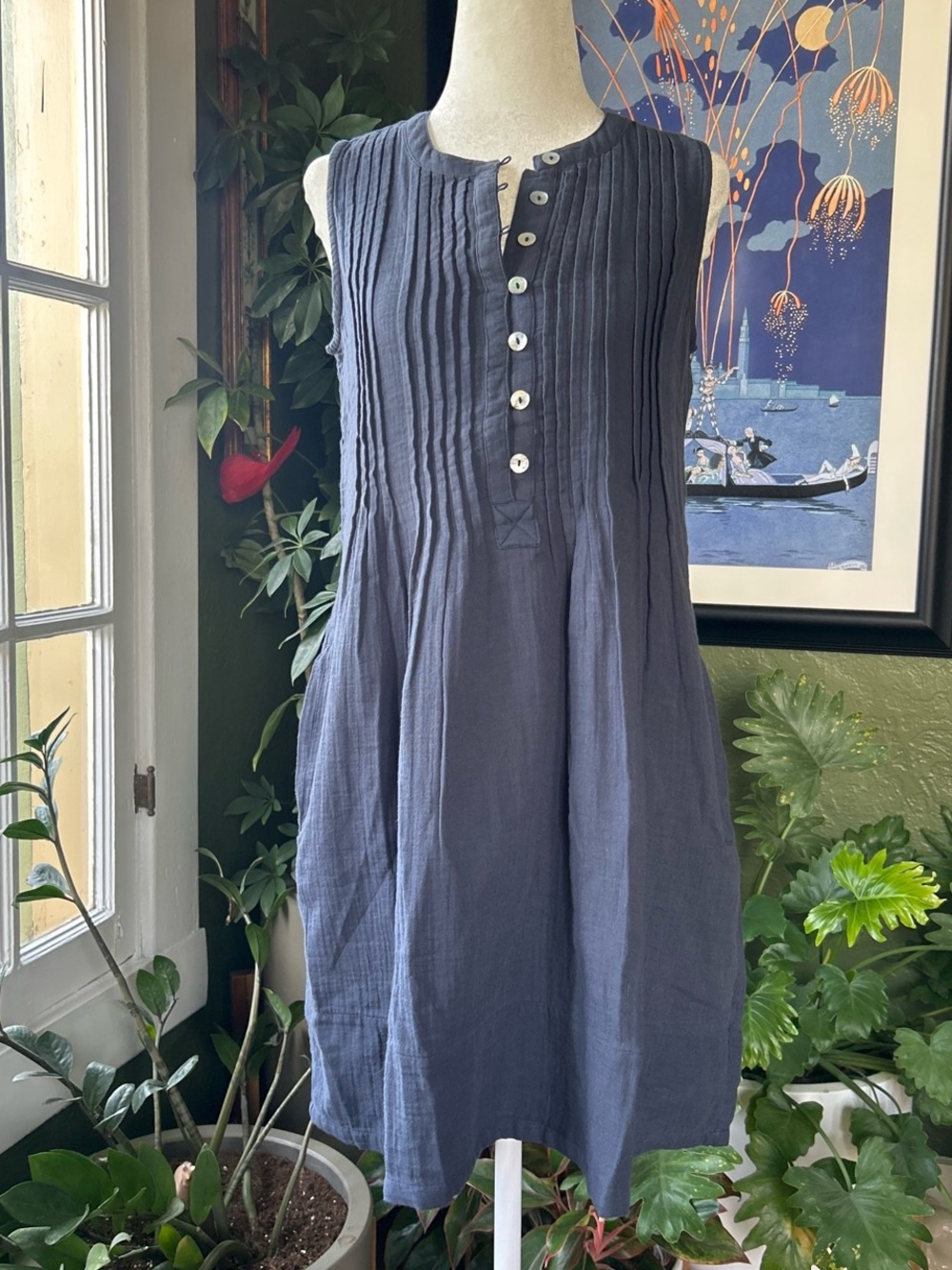 NWT Quince 100% Organic Cotton Gauze Swing Dress - Picture 7 of 8